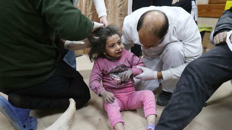 Injured Palestinian children taken to Al-Aqsa Martyrs Hospital for treatment after the Israeli attacks in Deir Al Balah, Gaza today (Image: Anadolu via Getty Images)