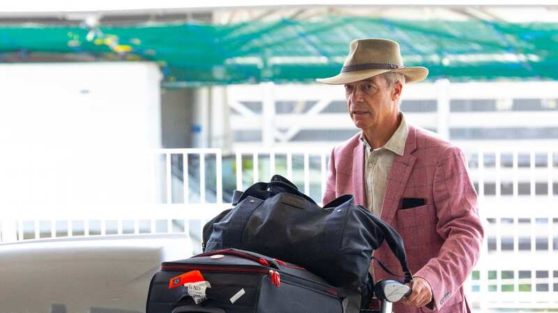 Nigel was pictured arriving at Brisbane Airport on Tuesday (Image: Tim Merry/Daily Mirror)