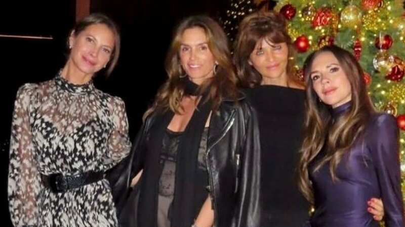 Victoria Beckham poses alongside original supermodels on festive night out