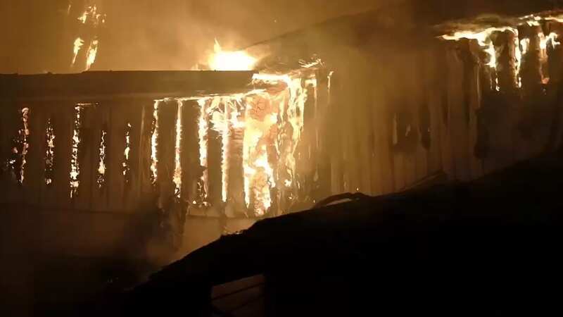 A huge blaze in the wake of the rocket attacks in Kyiv (Image: DSNS/east2west news)