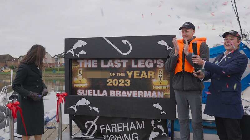 Suella Braverman is the 2023 recipient of the D**k of the Year award (Image: joshua_pieters/Twitter)
