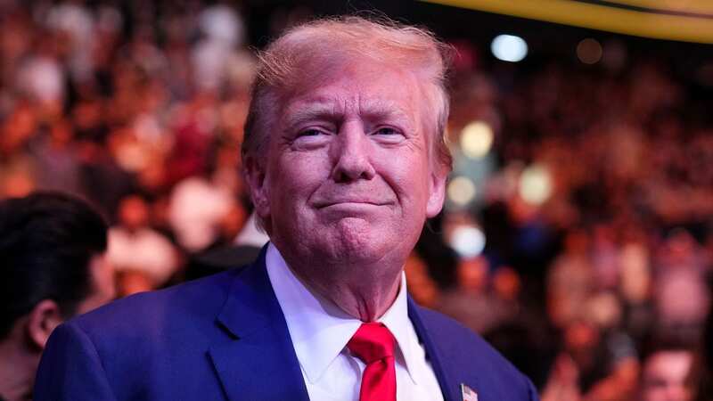 Donald Trump sat cage-side for the Leon Edwards vs Colby Covington fight (Image: Zuffa LLC via Getty Images)