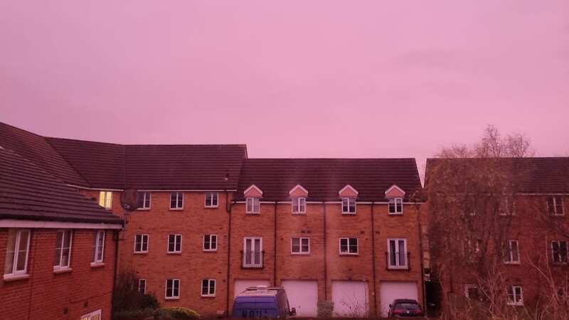 The pink sky which cast its eerie glow over over Bristol (Image: Submitted)