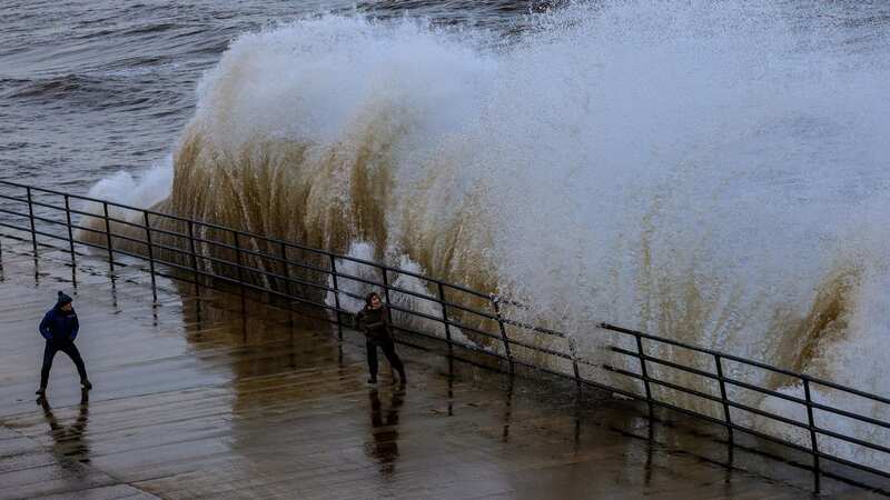 The storm is whipping up huge waves on UK coasts (Image: North News & Pictures Ltd)