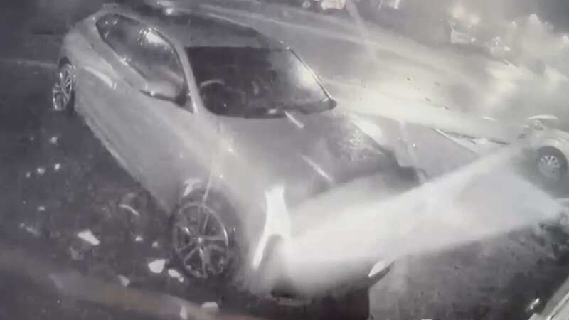 Terrifying moment tornado caught on CCTV smashing through quiet UK street