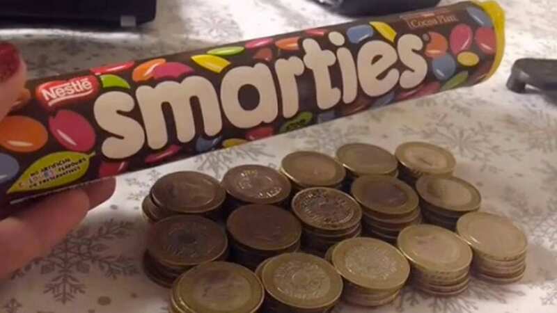 You can save all the £2 coins you collect over the year in a Smarties tube (Image: Facebook/Extreme Couponing and Bargains UK)