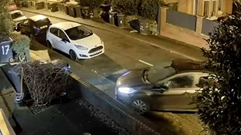 Moment brazen thug steals mum