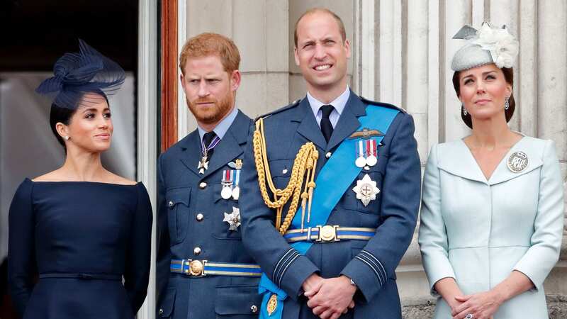 Prince Harry and Meghan Markle with the Prince and Princess of Wales (Image: Getty Images)