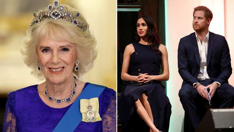 Queen Camilla will rival Meghan Markle and Prince Harry (Image: getty)