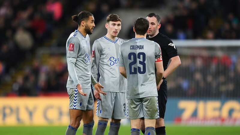 Dominic Calvert-Lewin was sent off for this studs-up challenge (Image: Justin Setterfield/Getty Images)