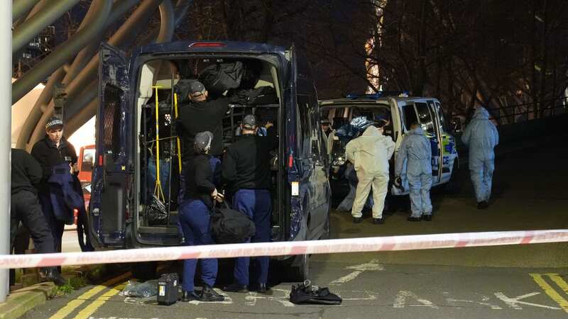 The scene at near to the Stratford Centre shopping centre car park in Newham (Image: PA)