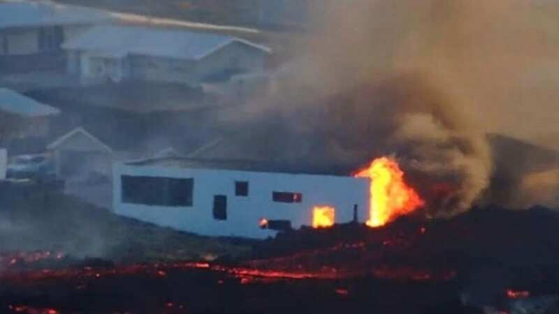 Lava has spilled onto the town