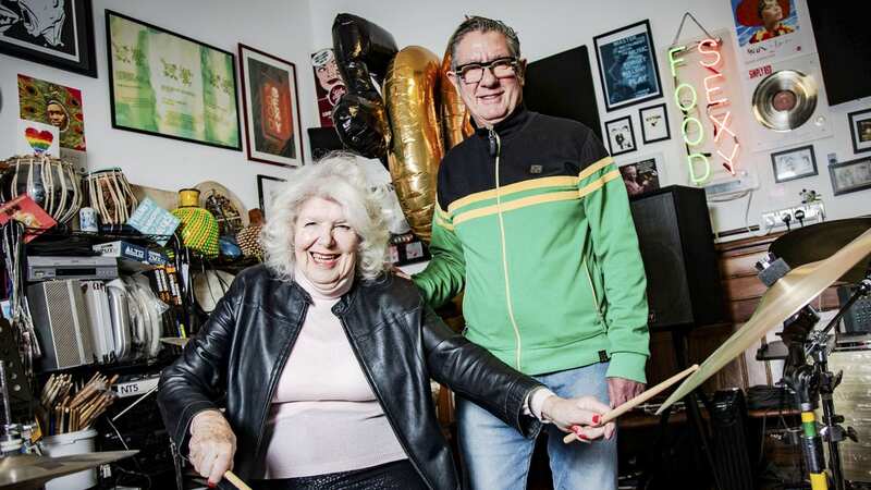 Barbara McInnis practicing in the studio with Simply Red