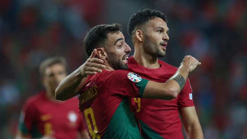 Bruno Fernandes believes that Goncalo Ramos has what it takes to play in the Premier League (Image: Carlos Rodrigues)
