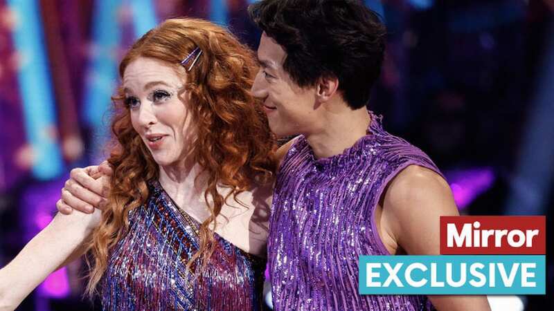 Angela Scanlon and Carlos Gu had an emotional exit (Image: BBC/Guy Levy)