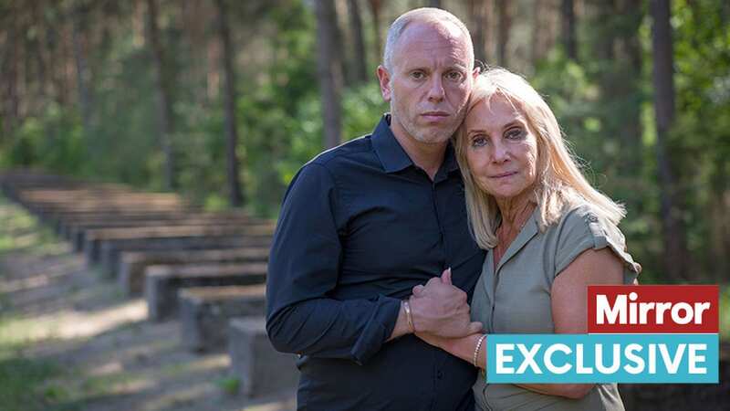 Rob Rinder and his mother Angela Cohen at Treblinka, a former Nazi death camp in Poland (Image: BBC/Wall to Wall Media Ltd/Tom Hayward)