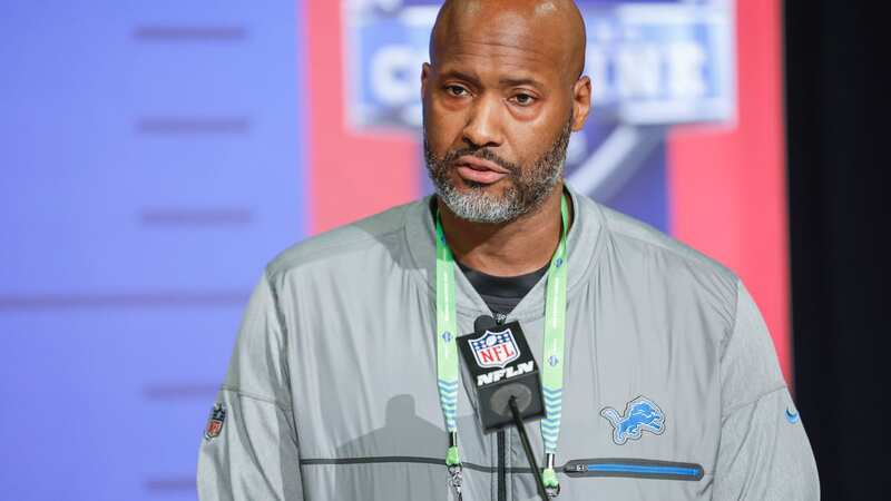 INDIANAPOLIS, IN - MAR 01: Brad Holmes, general manager of the Detroit Lions speaks to reporters during the NFL Draft Combine at the Indiana Convention Center on March 1, 2022 in Indianapolis, Indiana. (Photo by Michael Hickey/Getty Images) (Image: No credit)