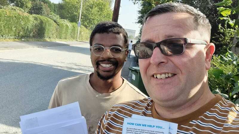 Sandwell councillors David Wilkes (right) and Archer Williams condemned Rishi Sunak (Image: David Wilkes)