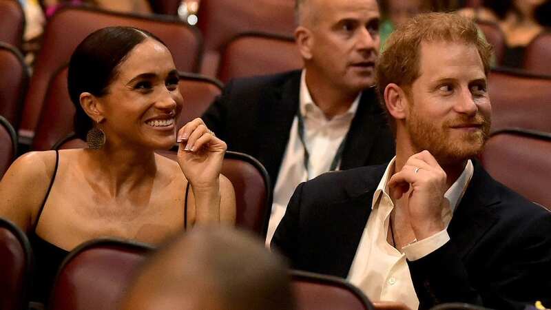 Prince Harry and Meghan Markle attending the premiere of 