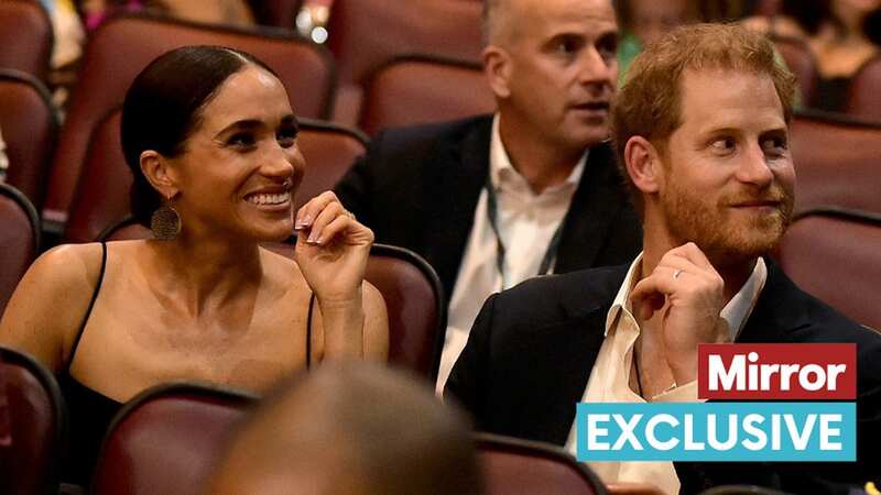 Prince Harry and Meghan Markle with the Jamaican Prime Minister Andrew Holness (Image: Getty Images for Paramount Pictu)