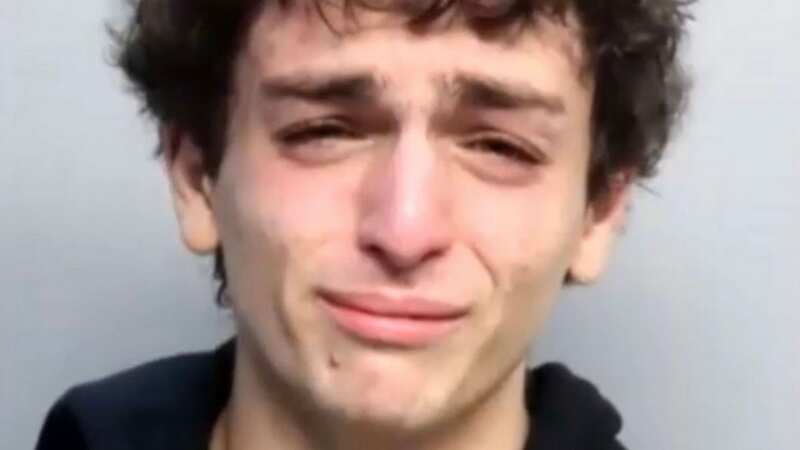 The teen was crying in his mugshot photo, though appeared with 