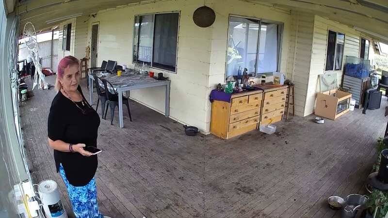 Lael Robertson on her porch where she spotted the 