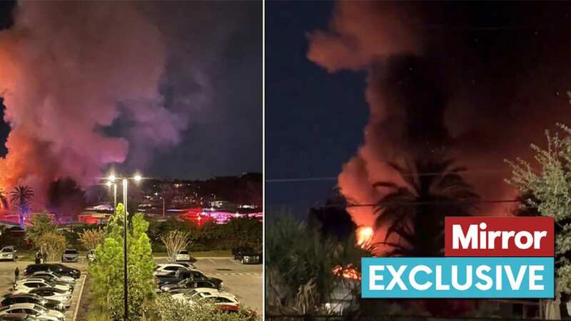 Fiery apocalyptic scene of plane crash as 
