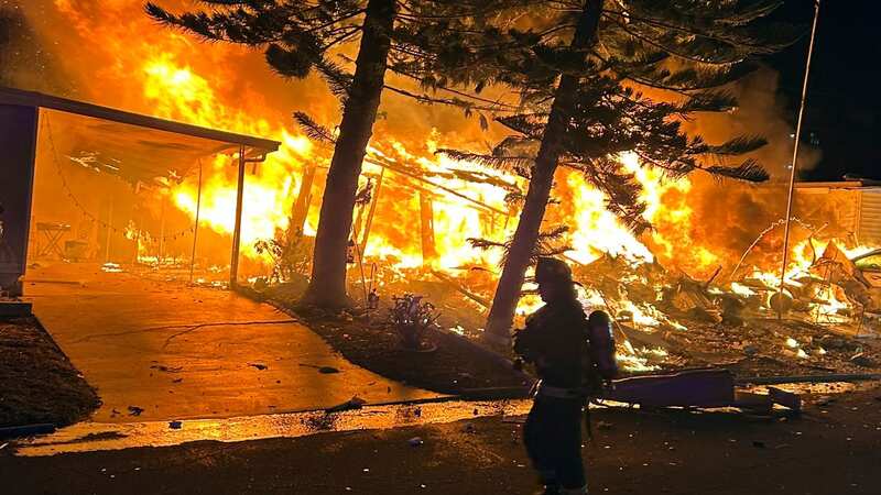 The Beechcraft Bonanza V35 crashed in Clearwater, Florida, devastating a mobile home (Image: AP)