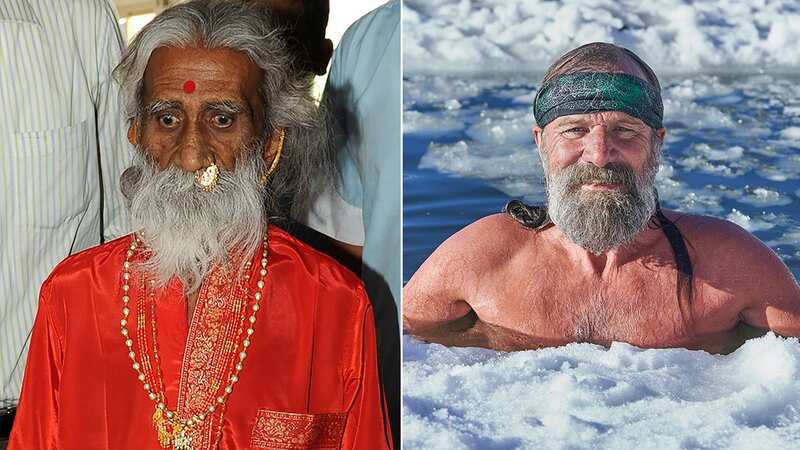 Dutchman Wim Hof who stood in ice cubes for 112 minutes (Image: BBC/Hungry Bear Media/Pete Dadds)