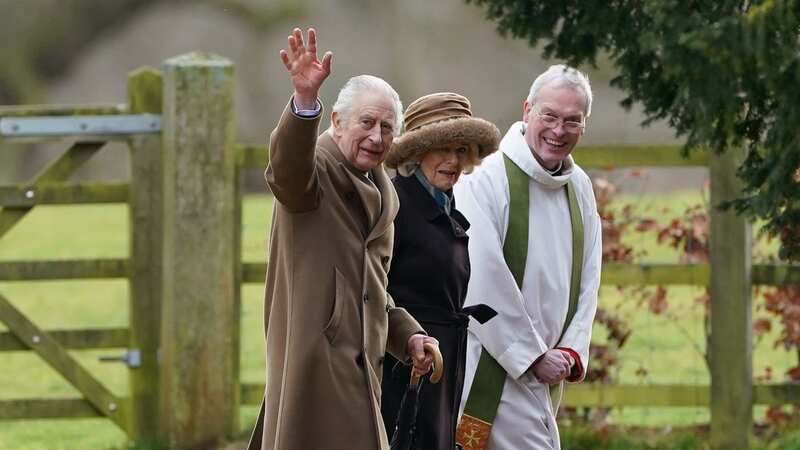 King Charles III and Queen Camilla arrive to attend a Sunday church service at St Mary Magdalene Church in Sandringham, Norfolk (Image: PA)