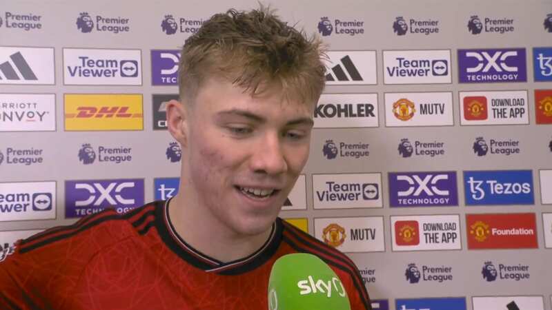 Rasmus Hojlund has opened up on the group he is part of in the Manchester United dressing room (Image: Sky Sports)