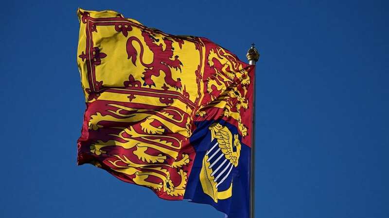 The Royal Standard is flown to signal the monarch