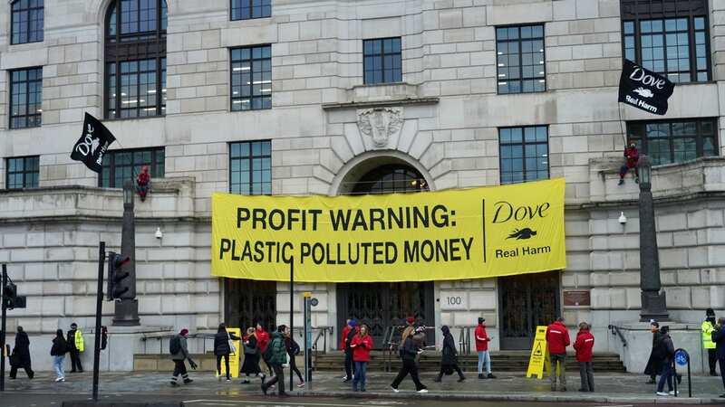 Greenpeace protesters have scaled Unilever