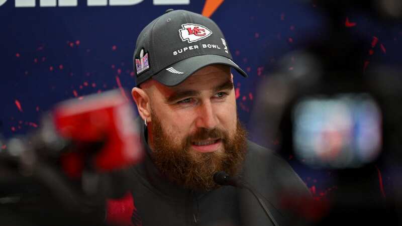 Jason Kelce became a hero as he removed his shirt in snowy Buffalo conditions earlier this year (Image: Getty Images)