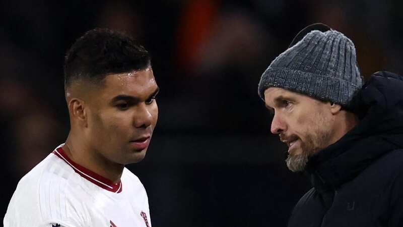 Erik ten Hag with Casemiro (Image: AFP via Getty Images)