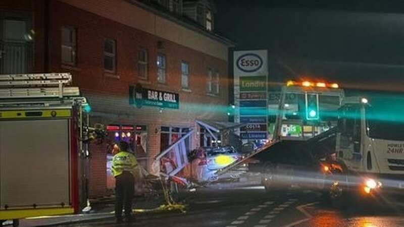 A suspected drink driver lost control of his vehicle and plowed into the front of a busy restaurant in Warrington (Image: Cheshire Police)