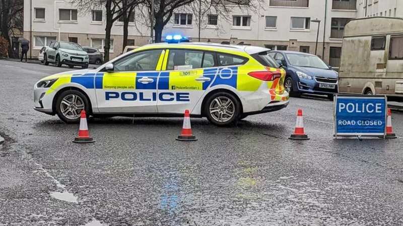 Officers have cordoned off the scene on Broomhill Drive, between Dumbarton Road and Broomhill Avenue (Image: Glasgow Live)