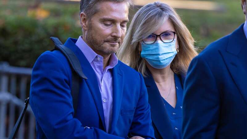 The husband of accused murderer and socialite Rebecca Grossman rushed to her defence on Tuesday in court (Image: Los Angeles Times via Getty Images)