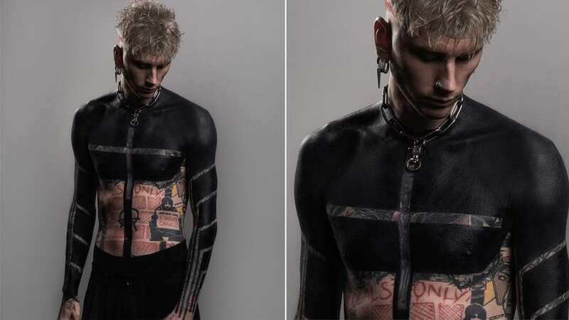 His arms were decorated with a selection of new designs to accompany the cross. He still has the old tattoo which reads 