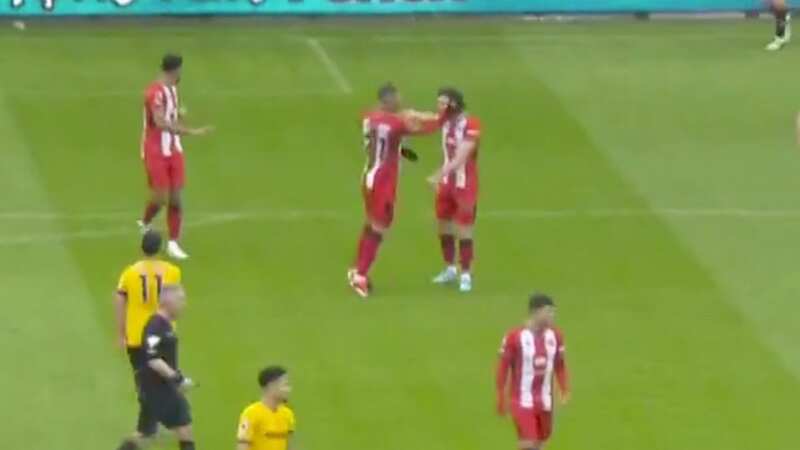 Jack Robinson and Vinicius Souza squared up (Image: Sky Sports)