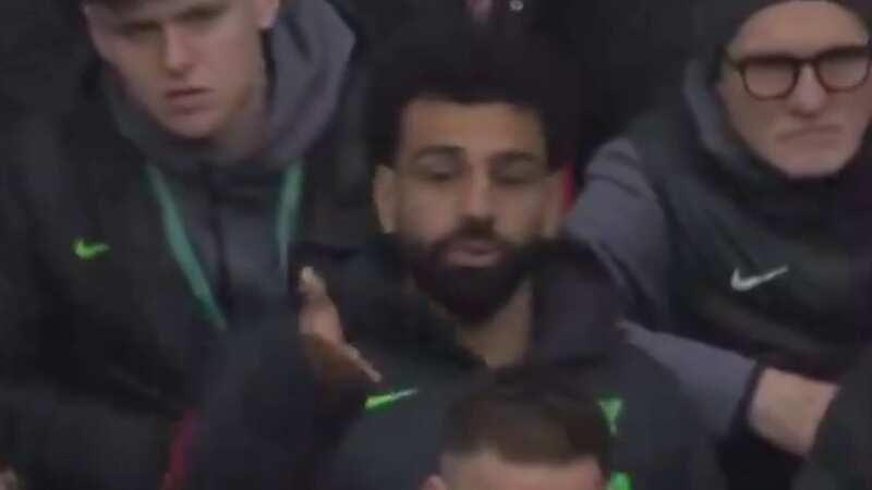 Mo Salah airs his complaints during the Carabao Cup final (Image: Sky Sports)