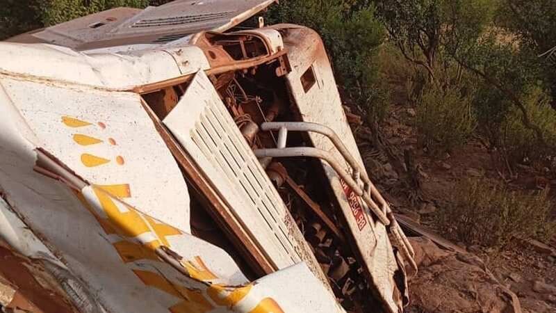 The bus came off a bridge (Image: Xinhua/REX/Shutterstock)