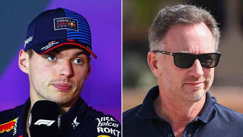 Max Verstappen speaking at the Bahrain media day (Image: Getty Images)