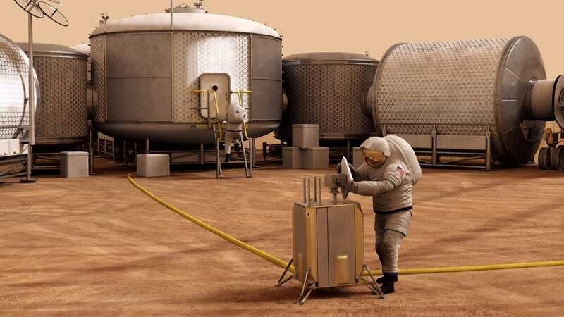 An artist impression from Nasa of a Mars colony (Image: NASA/SWNS)