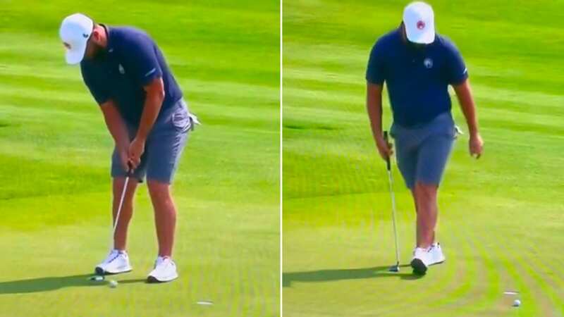 Jon Rahm cut a frustrated figure as he missed his putt during a frustrating showing in Jeddah on the LIV Golf tour (Image: @LIVGolfNation/ Twitter/ X)