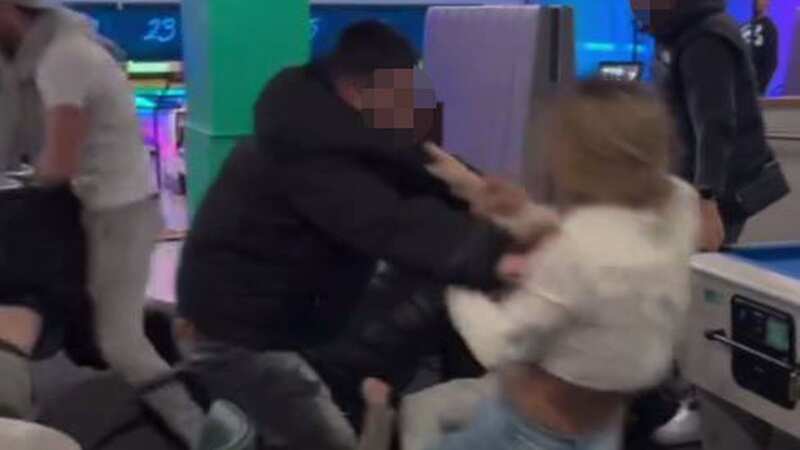 Brutal moment brawl erupts at bowling alley in front of horrified bowlers