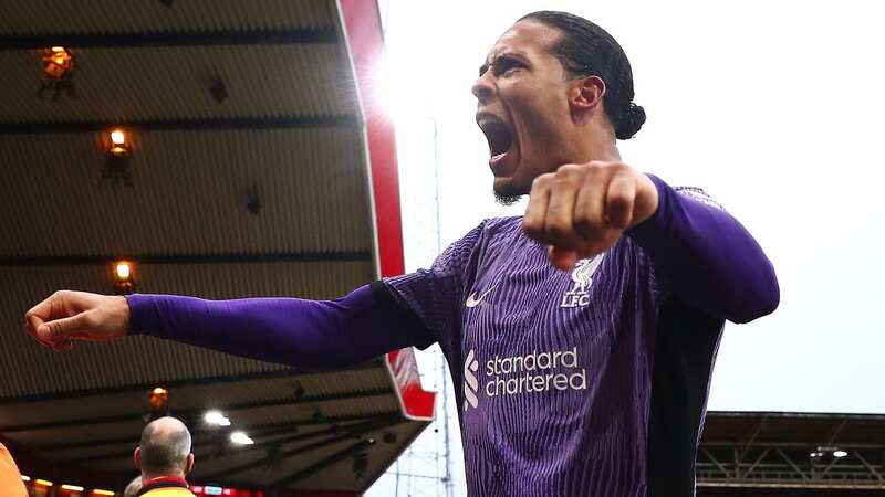 Virgil van Dijk of Liverpool celebrates his side