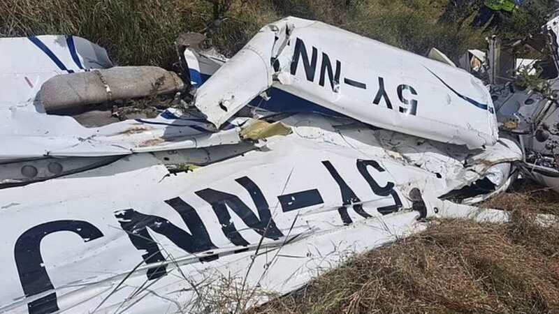 Two planes have collided in midair above the Nairobi National Park in Kenya (Image: @tvcnewsnigeria/YouTube)