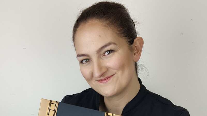 Fiona holding the Fetcha Chocolates Awards Box (Image: Fetcha Chocolates/SWNS)