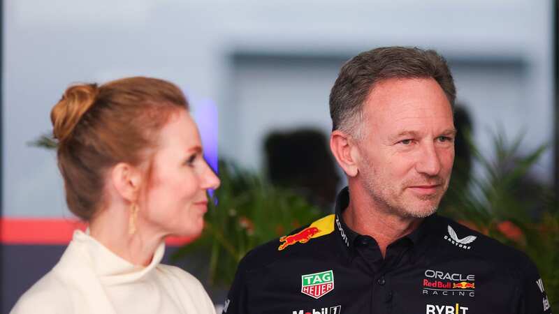 Geri Horner stands by her husband
